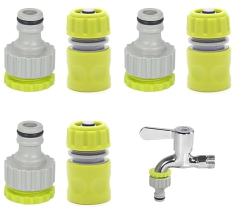 HAFRILY 6Pcs Gardena Hahnverbinder 1/2 Zoll auf 3/4 Zoll Garten Hahnverbinder 2-in-1 Gardena Wasserhahn Adapter Schlauch Kupplung für Verbinder Wasserschlauch Schlauchanschluss Wasserhahn