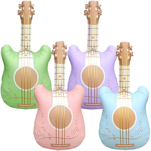 YGCHEN Globos de Guitarra Globos de Aluminio Instrumentos Musicales Inflables de Juguete Guitarra Foil Globos Decoración de Fiesta de Cumpleaños 8 Piezas