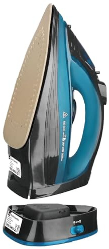 Plancha de vapor, plancha de vapor de 2400 W, plancha inalámbrica Powersteam Ultra, suela de cerámica, función de autolimpieza y pulverización de agua, antigoteo, plancha de vapor, apagado automático