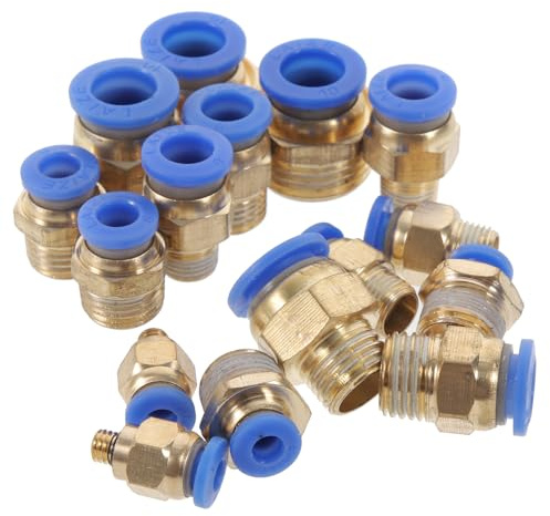 UKCOCO Set 16 Pezzi Raccordi per Tubi Dell’Aria a Innesto Rapido in ABS Connettori Diritti per Compressori Idropulitrici e Utensili Pneumatici Raccordo a Crimpare Resistente senza
