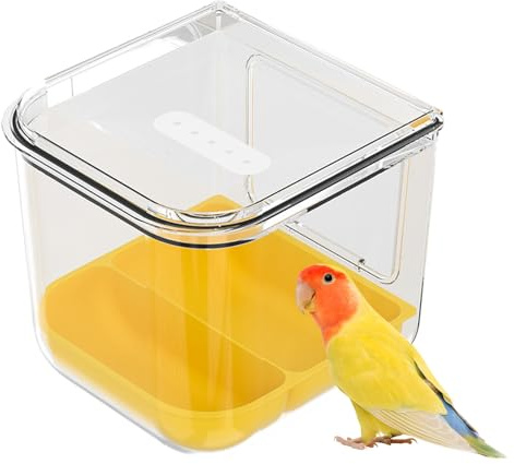 Onlynery para Pájaros,Recipiente De Baño Transparente para Aves - Recipiente De Comida para Canarios - para Conuro Loro Periquito Canario Pinzón Cacatúa Inseparable Gorrión