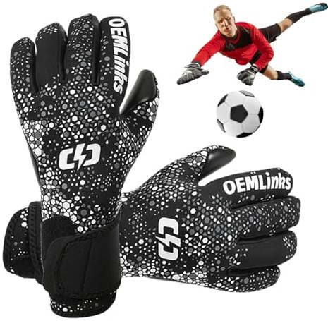 Generico Guanti da Portiere - Spessi Elastici Comodi ad Alta Prestazione ad Antiscivolo,Guanti da Portiere per Ragazzi e Giovani,per Ragazzi, Ragazze, Adulti, Adolescenti, Famiglia e Amici