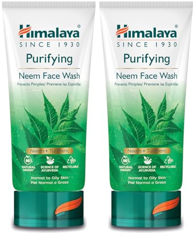 HIMALAYA HERBALS Neem Gel detergente viso purificante al Neem, 2 unità x 150 ml, l'imballaggio può variare