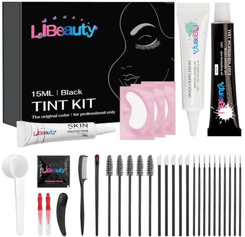 Libeauty Lash Black Color Kit Brow Kit Quick Voluminous Coloring with Complete Tools Eyelash Color Kit For Salon Or Home Hair colour Use