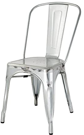 Bolero Bistro Galvanised Steel Side Chairs (Pack of 4)