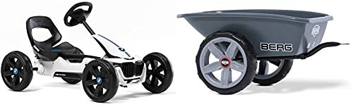 Berg 24.61.00.00 Pedal Gokart Reppy BMW | Kinderfahrzeug, Tretauto mit Optimale Sicherheid, Soundbox im Lenkrad & Trailer M (for Reppy incl. towbar), Grey