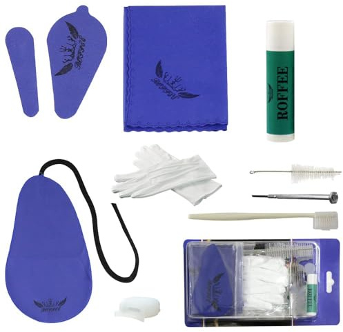Clarinet Cleaning Kit,Clarinet Care & Maintenance Kit,Cork Grease,Swab,Cleaning Cloth,Thumb Rest,Mouthpiece Brush