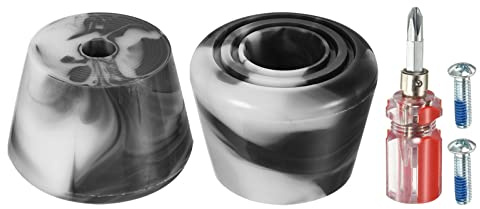 PATIKIL Ruedas Patines Pie Topes con Destornillador Mixto Negro Blanco | 1 Par, Freno Topes Bloque, 82A Goma, para Ruedas Patines Accesorios Reemplazo