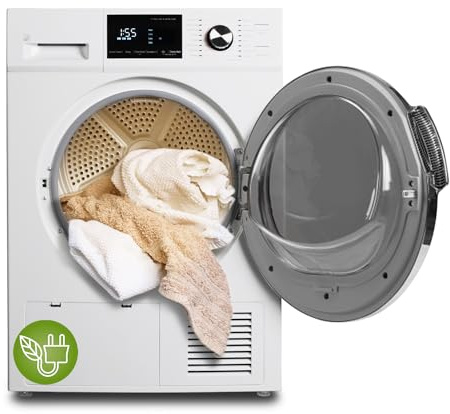 SMETA 4.4 Cu.Ft Heat Pump Ventless Electric Dryer, Front Load Clothes Dryer Machine, 24 Compact Stackable Portable With 4-wire Plug, Large Capacity Secadora De Ropa Electrica For Home Apartment RV