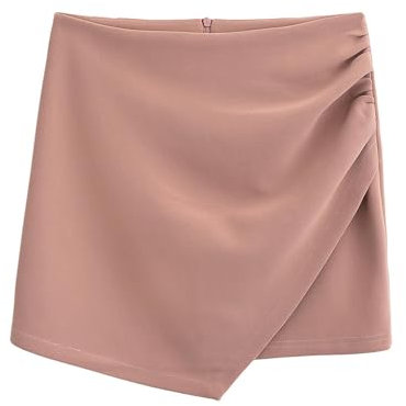 Entworfener Faltenrock für Frauen 2023 Sommer Neue Pure Lust heißes Mädchen hoch taillierter unregelmäßiger A-Linie-Hüftbetonter kurzer Rock-Rosa-M