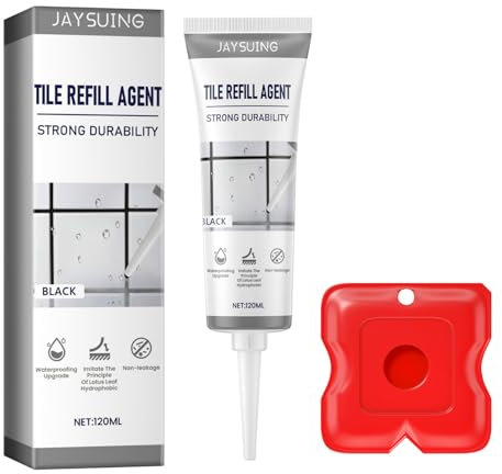 Ceramic Grout Repair Kit - Tile Repair Paste, Grout Filler Tubes, Sealer for Bathroom Shower & Kitchen Floor Tile Grout Lines - Black
