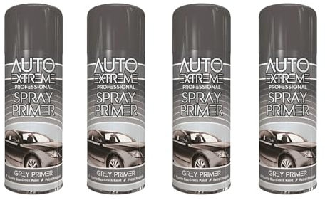 PEBBLE HUG Grey Primer Spray Paint, DIY Projects, Crafts, Home Repairs, Perfect For Both Interior And Exterior, Aerosol Spray, Quick-Drying, Versatile Uses, 400ml, (4 Pcs)