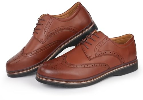 Hawkwell lågskor för män med vinglock, brogue-skor, plusstorlek, EU-storlek 47, 48, 49, 50, 51