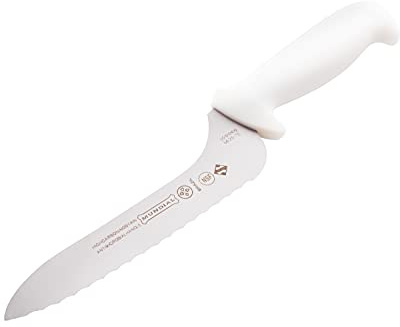 Mundial 5600 Series 7 in Serrated Edge Bread or Sandwich Knife with White Handle