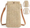 GOZINA Crossbody Phone Bags for Women, Women'S Cross-Body Bag, Ladies Across Body Bags, Small Crossover Straw Bag for Women Uk, Mini Passport Mobile Cell Phone Purse Pouch with Shoulder Strap (Khaki)