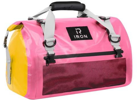 IRON JIA'S Borsa Moto Impermeabile Borsa Sella Posteriore Viaggio Rosa-30L