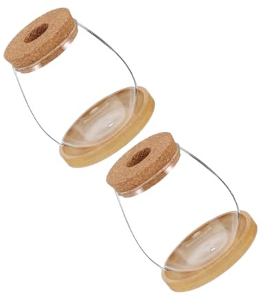 Gatuida 2sets Hydroponic Glass Vase for Indoor Plants Creative Countertop Flower Pot Bamboo Stand Plant Propagation Bottle for Kitchen Herb Display