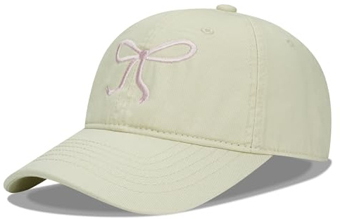 CLAPE Kappe Damen Baumwolle Basecap mit Schleife Verstellbar UV Schutz CAPI Frau Schildkappe Dad Cap Beige Cream BSAC2528