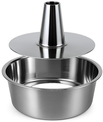 immer Stampo in acciaio inox con fondo rimovibile – Stampo Angel Cake, Chiffon Cake e Ciambella, senza PFAS, antigoccia, resistente e durevole, alta temperatura, Ø 28 cm