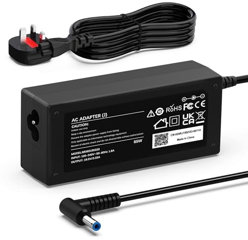 65W Laptop Charger Compatible with HP EliteBook, Pavilion, Chromebook, ProBook, Envy, Spectre, Stream, 250 G6, 255 G7, 741727-001 710412-001 and more Power Suppy Adapter(4.5 X 3mm)