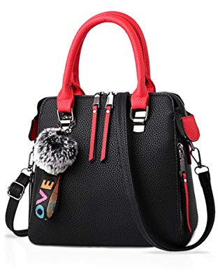 NICOLE & DORIS Mode Handtaschen Damen Taschen Elegant Shopper Tote Leder Schultertasche Frauen Umhängetasche Klassisch Henkeltasche für Büro Täglich Gebrauch Schwarz