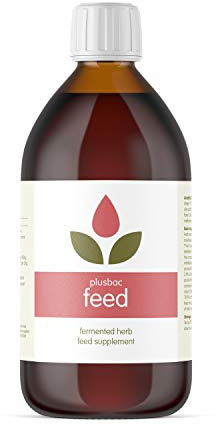 Plusbac Feed 1 Litre, Fermented Herb Feed Supplement - For Horses, All Pets, Cats, Dogs, Chickens, Pigs, Cows, Poultry and Fish
