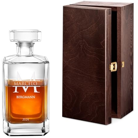 Maverton Whisky Karaffe mit Gravur - Whisky Dekanter - 700ml - Geschenk zum Geburtstag für Damen - Monogram