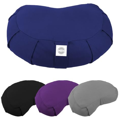 Vivezen - Pouf, zafu, cuscino da meditazione, yoga - Mezzaluna - 44 x 27 x 13 cm