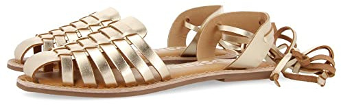 GIOSEPPO Sandalias cangrejeras Doradas de estética Romana con Cordones para Mujer ransart