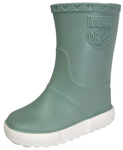 Boatilus Nautic, stivali da pioggia unisex, Galosce da bambino, Antipioggia 100% impermeabili, Foderato - VERDE PASTELLO – T24