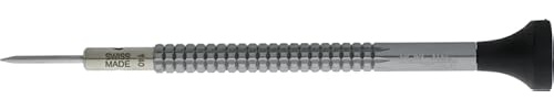 Horotec MSA01.020 - Cacciavite da orologiaio in alluminio elusato, testa ergonomica in POM e punta intercambiabile in acciaio inox, 1,4 mm
