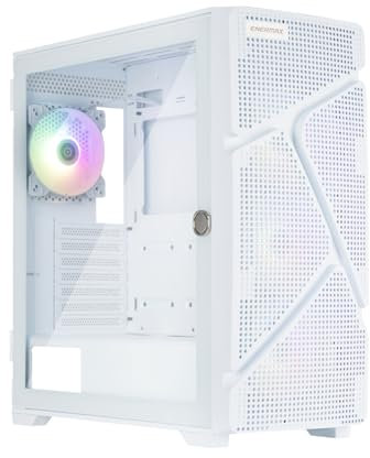 ENERMAX MarbleShell Mesh MS31, Case mid-tower ARGB Compatto con Flusso d'Aria, E-ATX, scheda madre ATX, 4x Ventole PWM ARGB Bianche da 120 mm Preinstallate, 2x USB 3.0 e USB 3.2 Type-C, Bianco