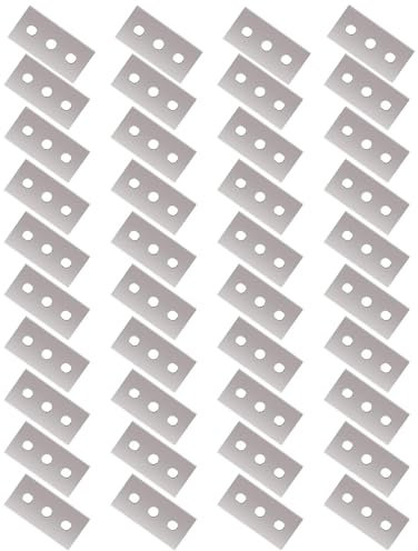 Lot de 40 lames de rechange pour grattoir, grattoir en acier inoxydable lame, métal lames de rechange, pour nettoyage cuisine maison, four, plaque à induction, colle, papier peint, autocollants