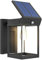 Outsunny Solar Wandleuchte, LED Außenleuchte Gartenleuchte mit Warmweißes Licht, Verstellbar Helligkeit, Lichtsensor, für Garten, Terrasse, IP44 Wasserdicht, Schwarz