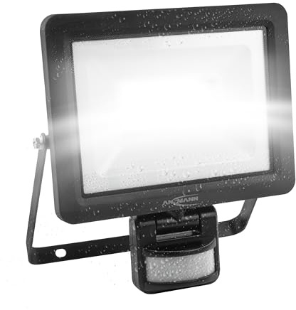 Ansmann LED Wall Spotlight, Robust & Compact Construction Spotlight with Motion Sensor for Workshop, Construction Site, Garage, Water Jet Protection, Very Bright 3300lm