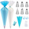 Piping Bags and Nozzles Set - 111 Pcs Cake Piping Kit with 1 Reusable Piping Bags Icing Bag 6 Nozzles, 2 Bag Ties, 1 Couplers & Clip Large Icing Bags Reusable Cake Decorating Plastic Pastry Bags