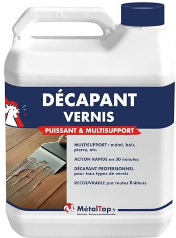 Metaltop Decapant Vernis - 1 L Enlève vernis, bois, métal, carrelage, ciment, plastique, etc