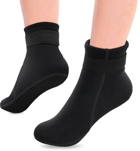 Aoreun Calcetines de Neopreno, 3 mm Calcetines Piscina Antideslizante Térmico para Niño y Niña, Calcetín de Buceo Escarpines Voley Playa para Surf, Natación, Playa, Navegación, 31-33 (Negro)