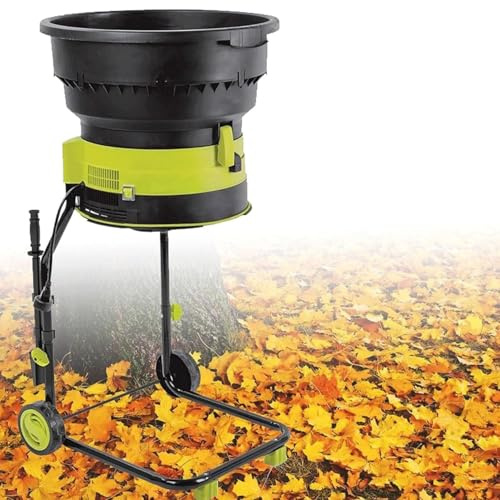 Broyeur de feuilles électrique, design sans lame avec roues pour une mobilité facile, 8000 tr/min haute vitesse pour un déchiquetage efficace, sac de collecte pour feuilles de jardin et compost inclus