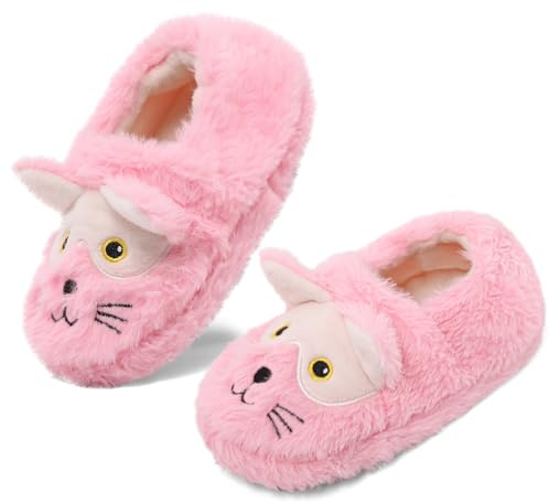 LACOFIA Zapatillas de Estar por Casa para Niños Pantuflas Peluche Animales Zapatos Invierno Suaves Antideslizantes Niñas
