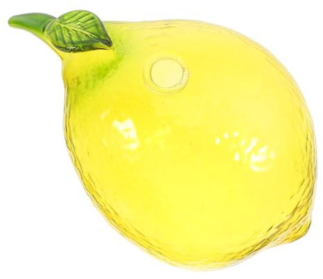 NUOBESTY Glass Lemon Vase Small Modern Bud Vase Glass Fruit Shaped Home Decor for Kitchen Dining Table Flower Arrangements