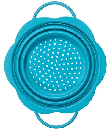 Kochblume Faltsieb M | Premium-Silikon | Hitzebeständig | Spülmaschinenfest | Platzsparend | Farbe: türkis