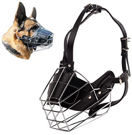 PETCUTE Hund Maulkorb Metall Maulkorb Hundemaulkorb Anti Beißen Bellen Fressen Beisskorb Sicherheit Langlebig Hunde Maulkorb