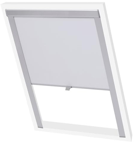 vidaXL Verdunkelungsrollo Dachfensterrollo Verdunkelung Klemmrollo Dachrollo Verdunklungsrollo Seitenzugrollo Weiß FK06