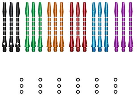 kwmobile Dart Shafts Set mit Gummi Ring - aus Aluminium - 2ba Gewinde - 48mm lang - Dartpfeil-Schäfte Dartschäfte - versch. Farben und Anzahl