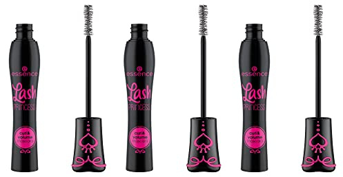 essence Mascara Lash Princess Curl & Volume - Lot de 3 brosses volumisantes en forme de cacahuètes - Végétalien - Sans parfum - Sans alcool - 3 x 12 ml