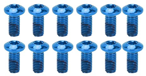 Bnineteenteam Bike Disc Brake Rotor Bolts, 12 Pcs Aluminium Alloy Bike Disc Brake Rotor Bolts Bike Disc Brake Rotor Bolts Screws for MTB(blue) Bicycles and spare parts