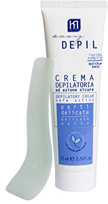 Easy Depil CREMA DEPILATORIA PARTI INTIME ASCELLE Inguine e Zona Bikini. Rapida, semplice da usare, sicura. Con Proteine Vegetali Addolcenti. Profumazione gradevole. 75 ml