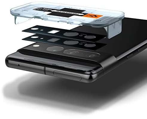Spigen Optik Tempered Glass Camera Lens Protector for Pixel 7 Pro (Black, 2 Pack)