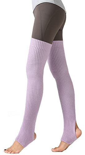 JK Home Guêtres Femme Fille Jambières Longue Tricoté Chaussettes de Yoga Sport Botte pour Danse Ballet Violet